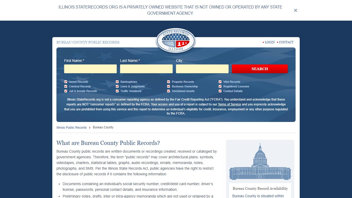 Bureau County Arrest, Court, and Public Records | StateRecords.org